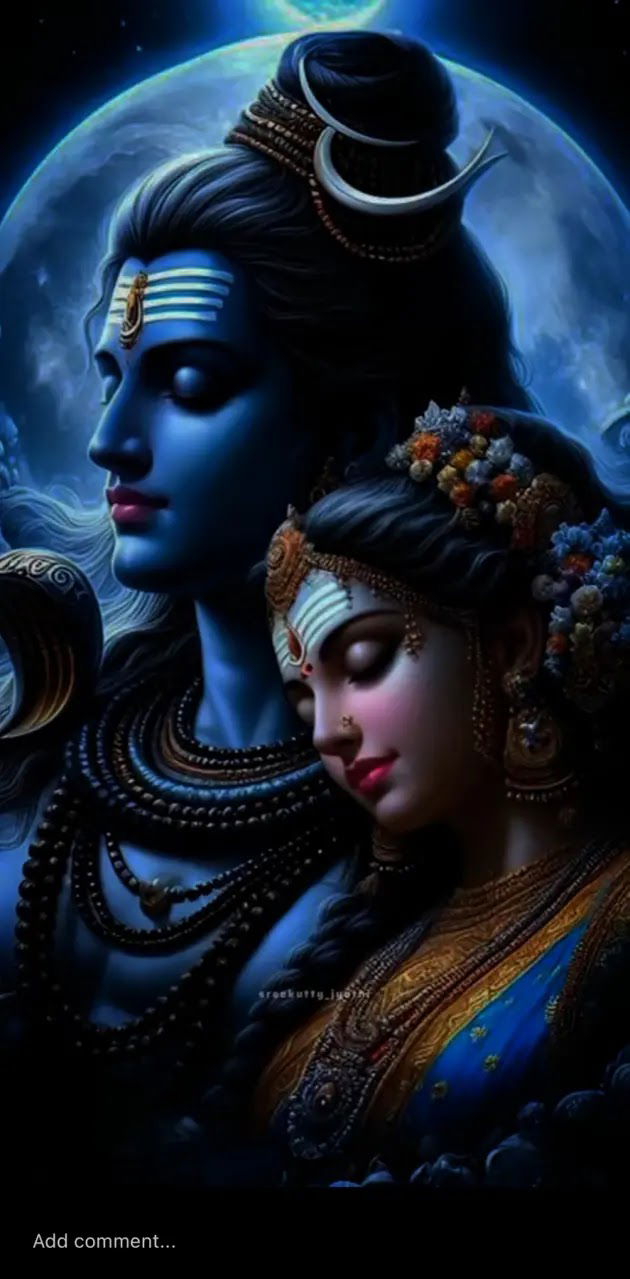 Shiva and Parvati in cosmic embrace.