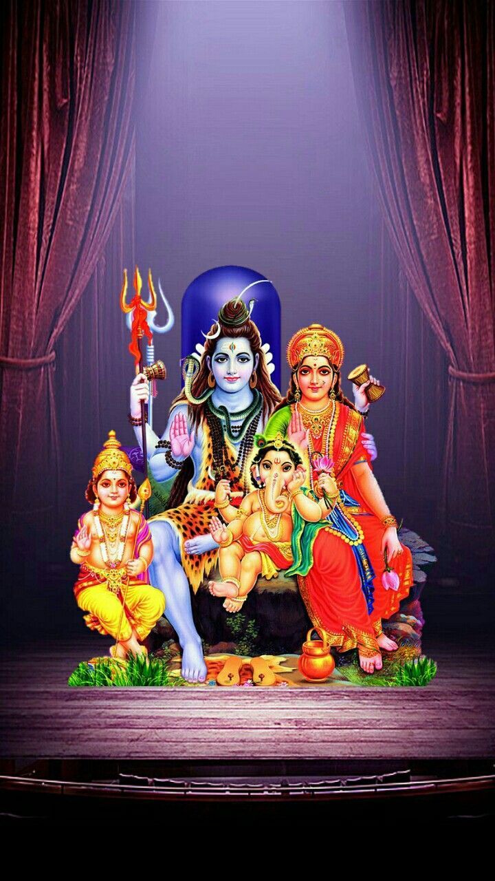 Shiva family blissful divine portrait