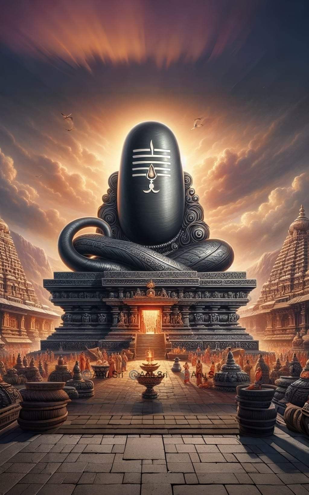 Shiva Lingam in front of temple