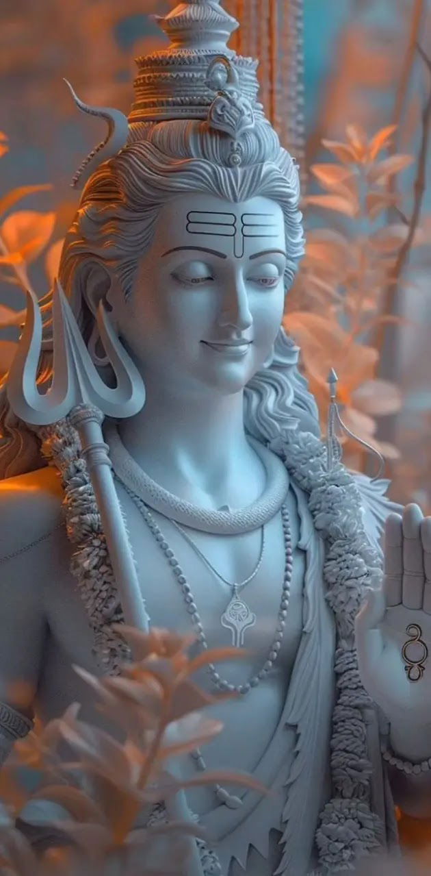 Serene portrait of Lord Shiva with Trishul