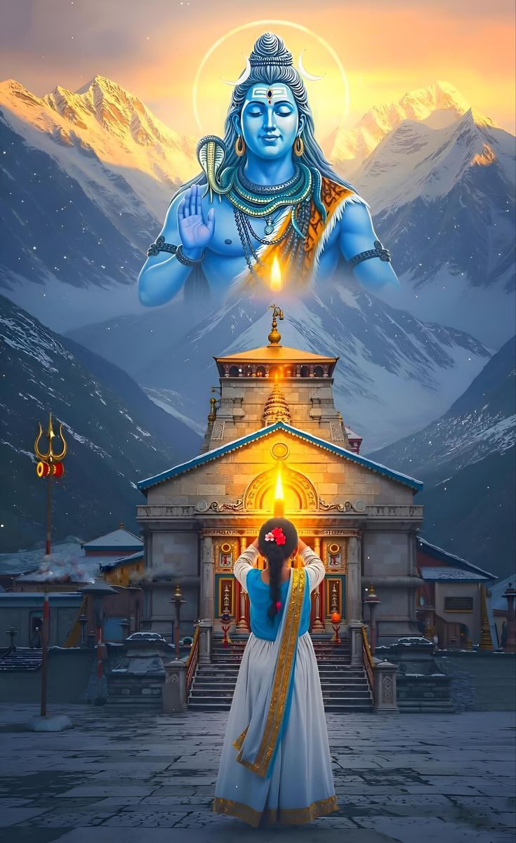 Shiva meditating in the Himalayas