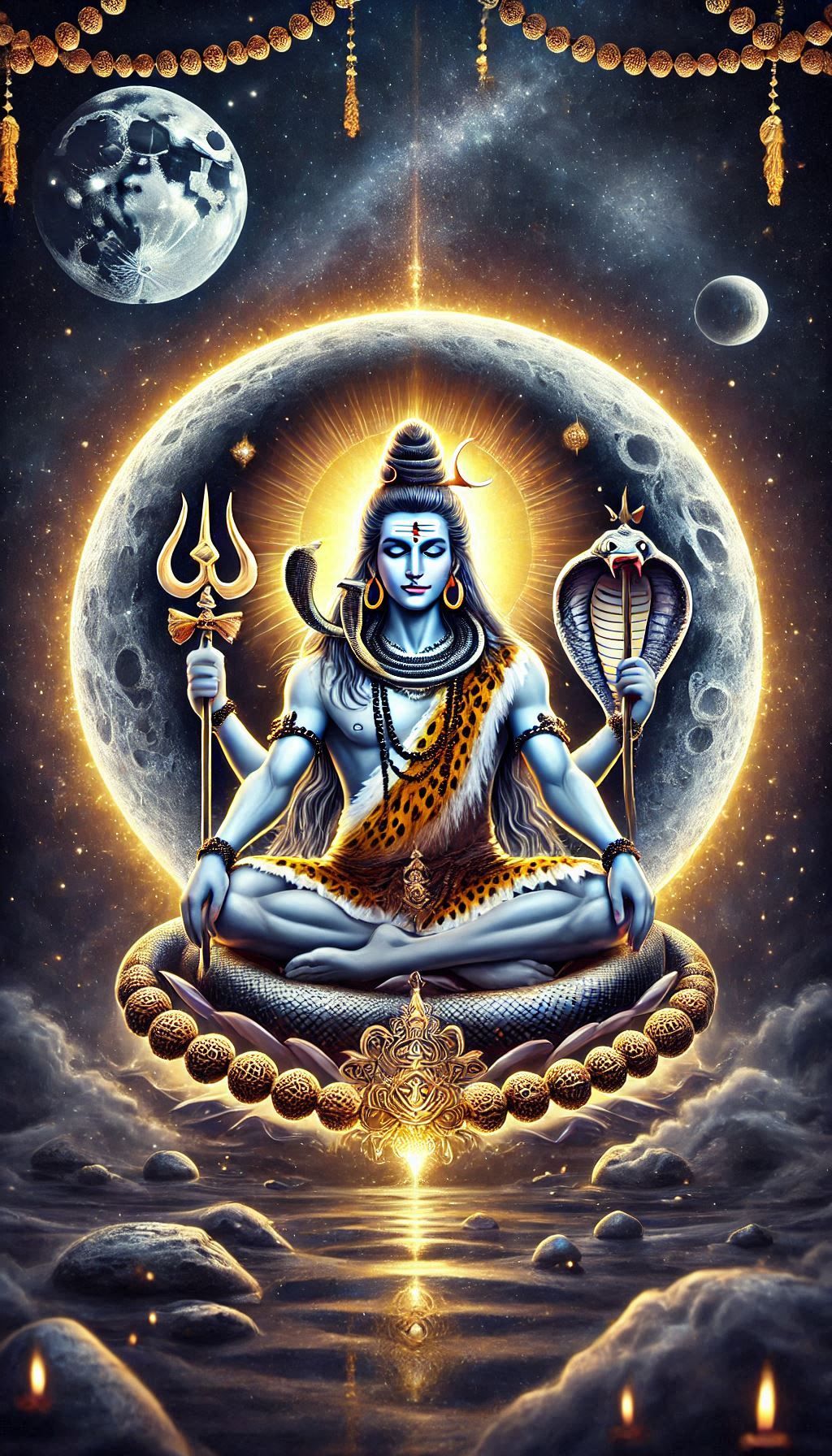 Meditating Shiva cosmic universe wallpaper