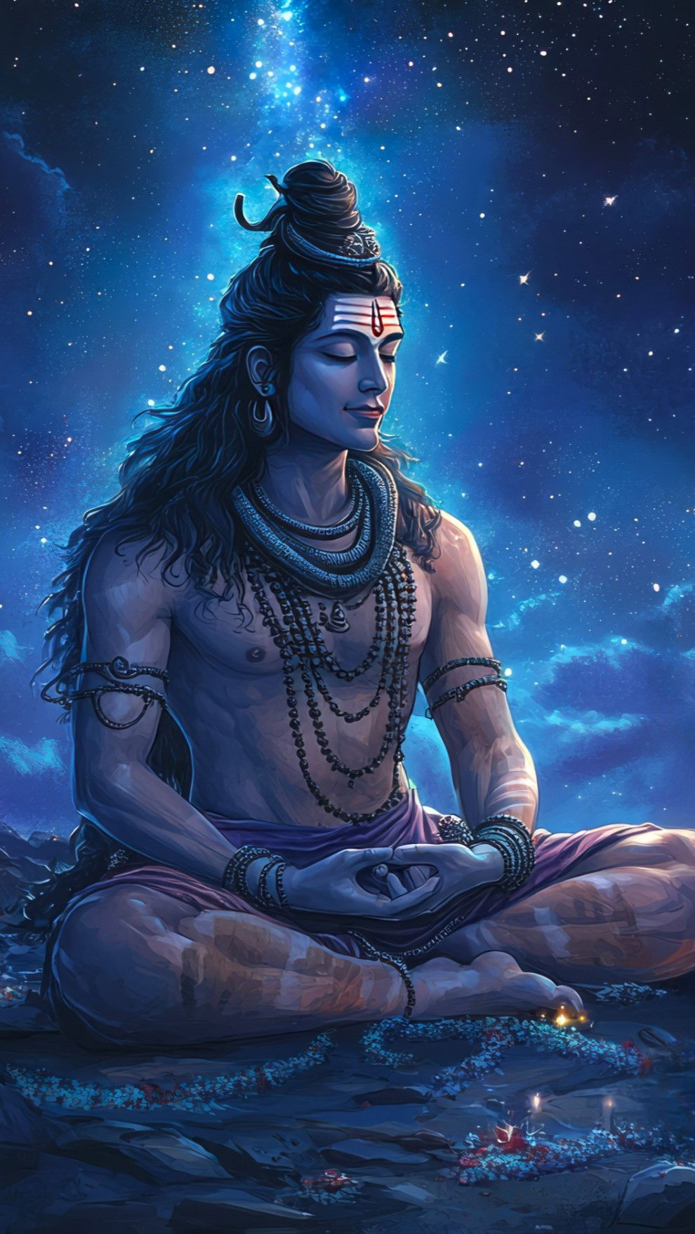 Meditating Shiva amidst the cosmos