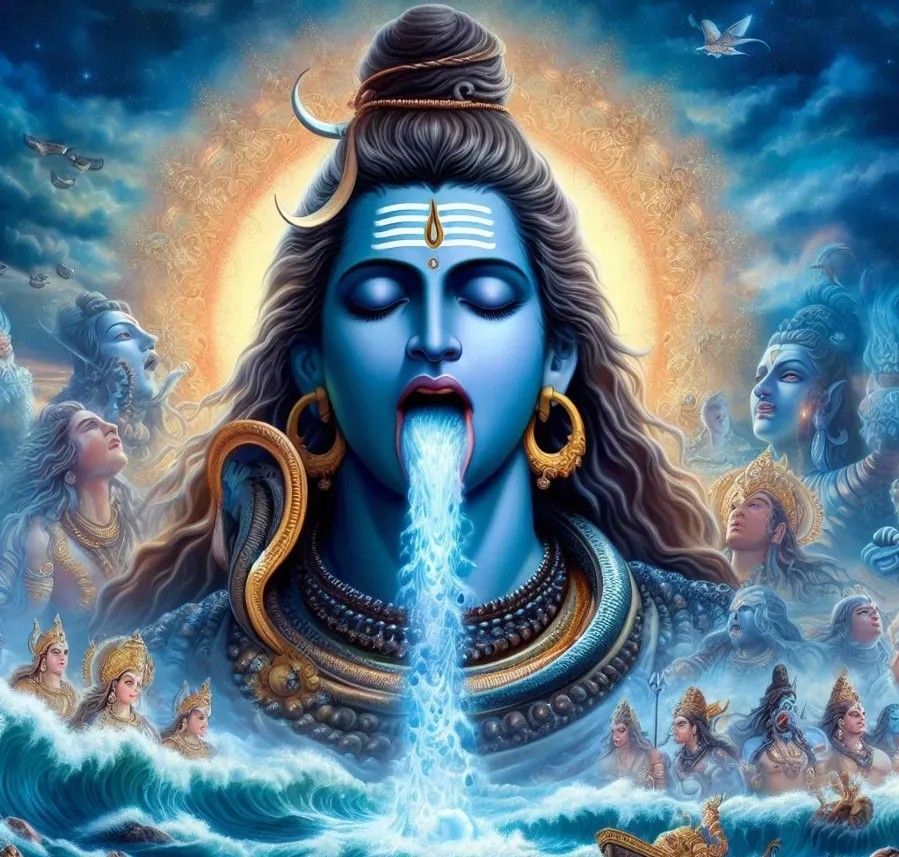 Lord Shiva with Ganges flowing