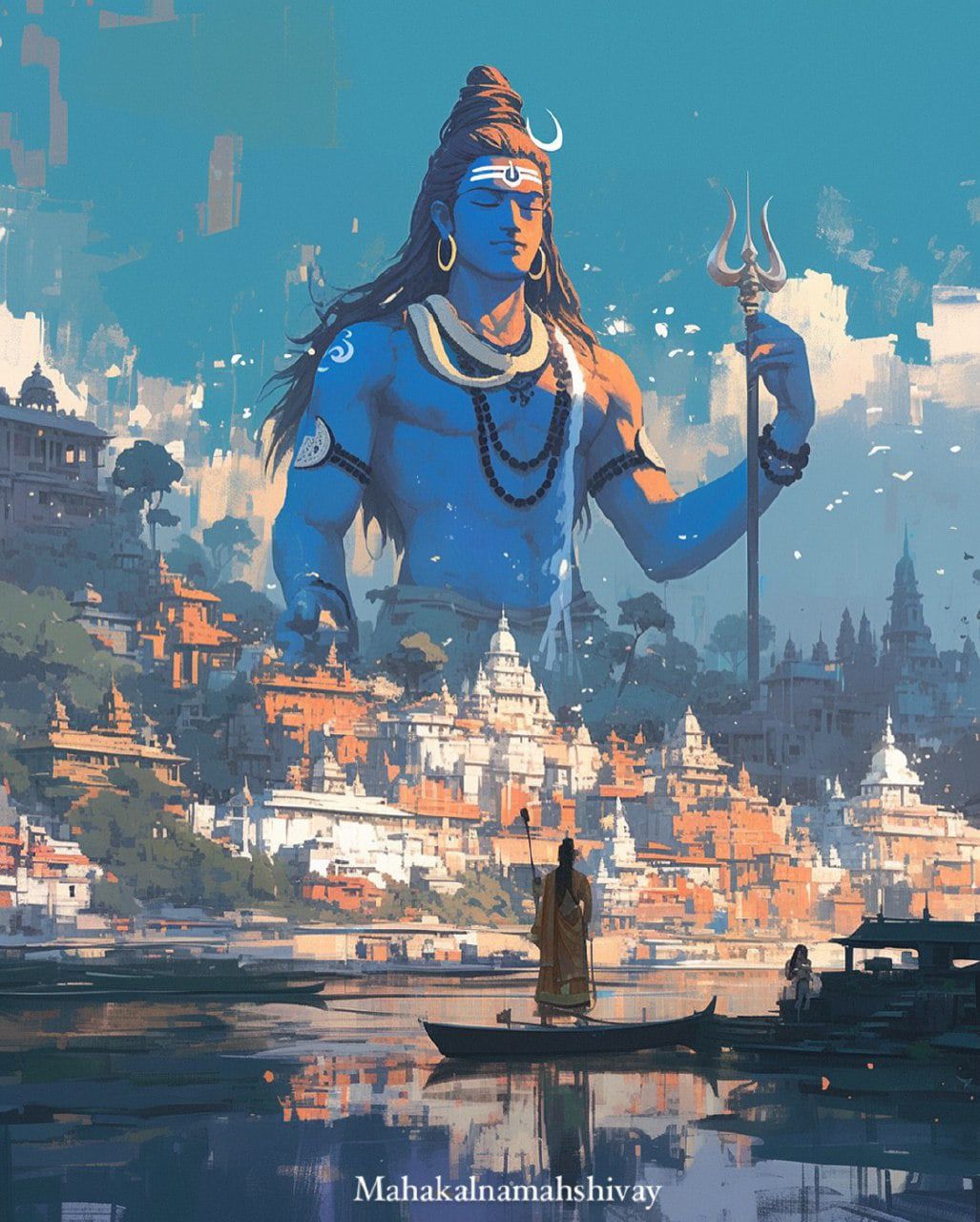 Lord Shiva overlooking the Ganges River