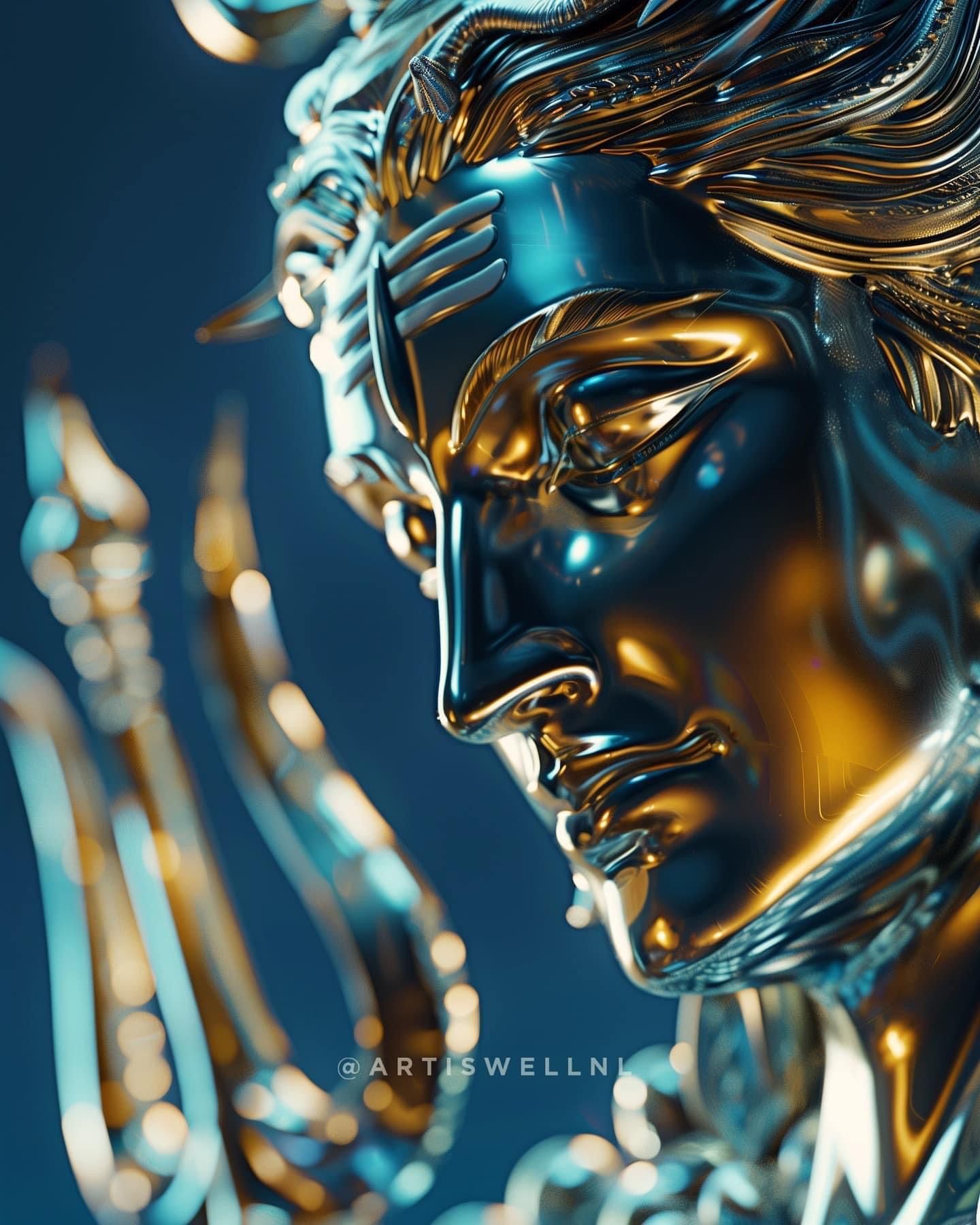 Shiva\'s serene and powerful digital portrait.