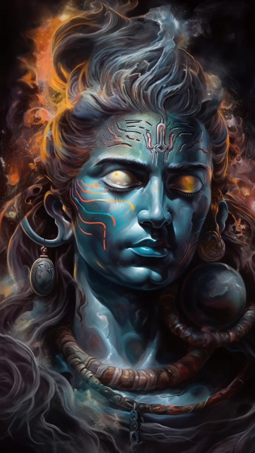 Lord Shiva cosmic face portrait