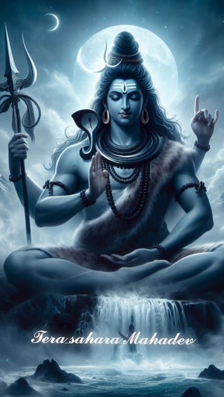 Lord Shiva meditating in the Himalayas