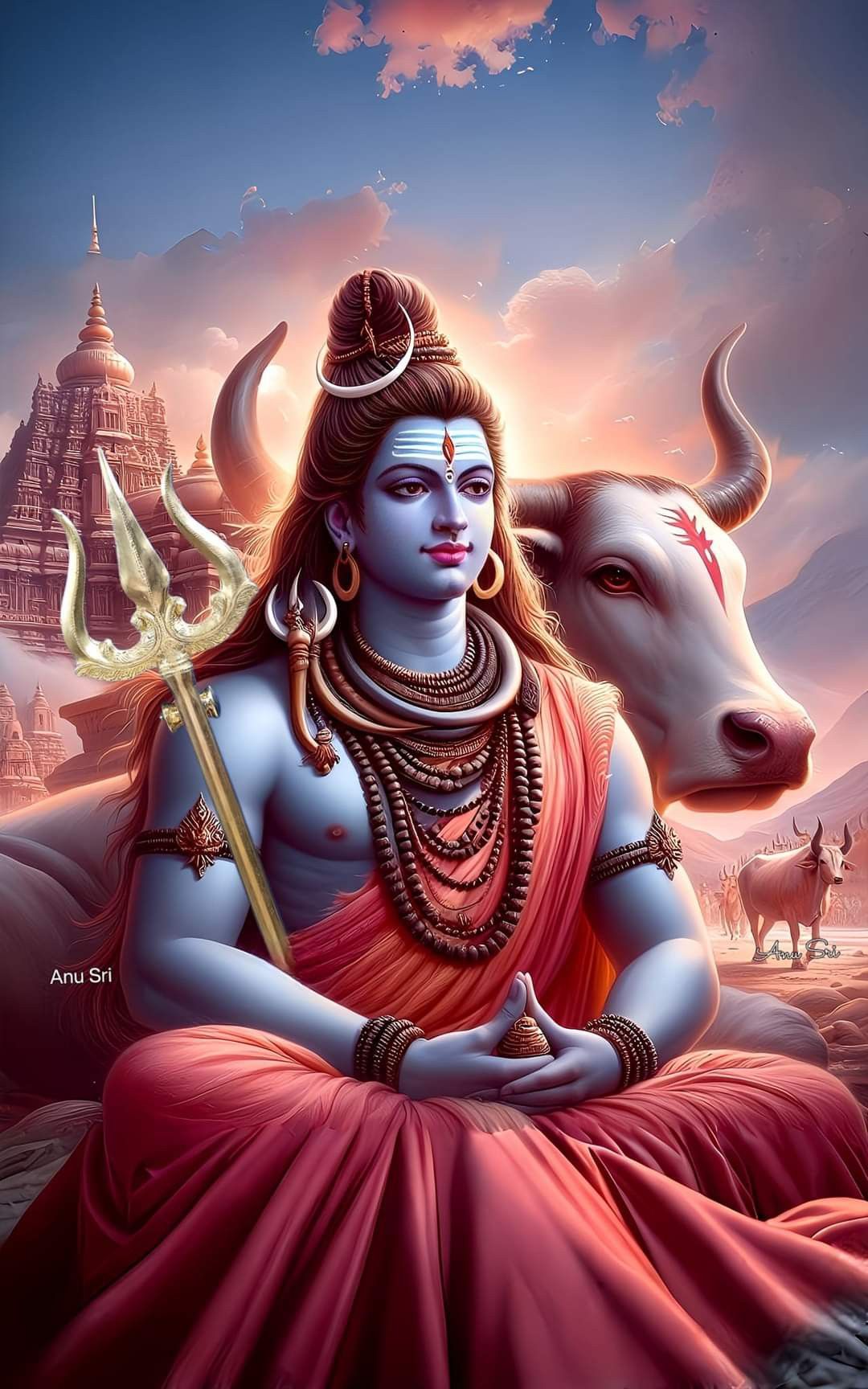 Lord Shiva with Nandi the bull