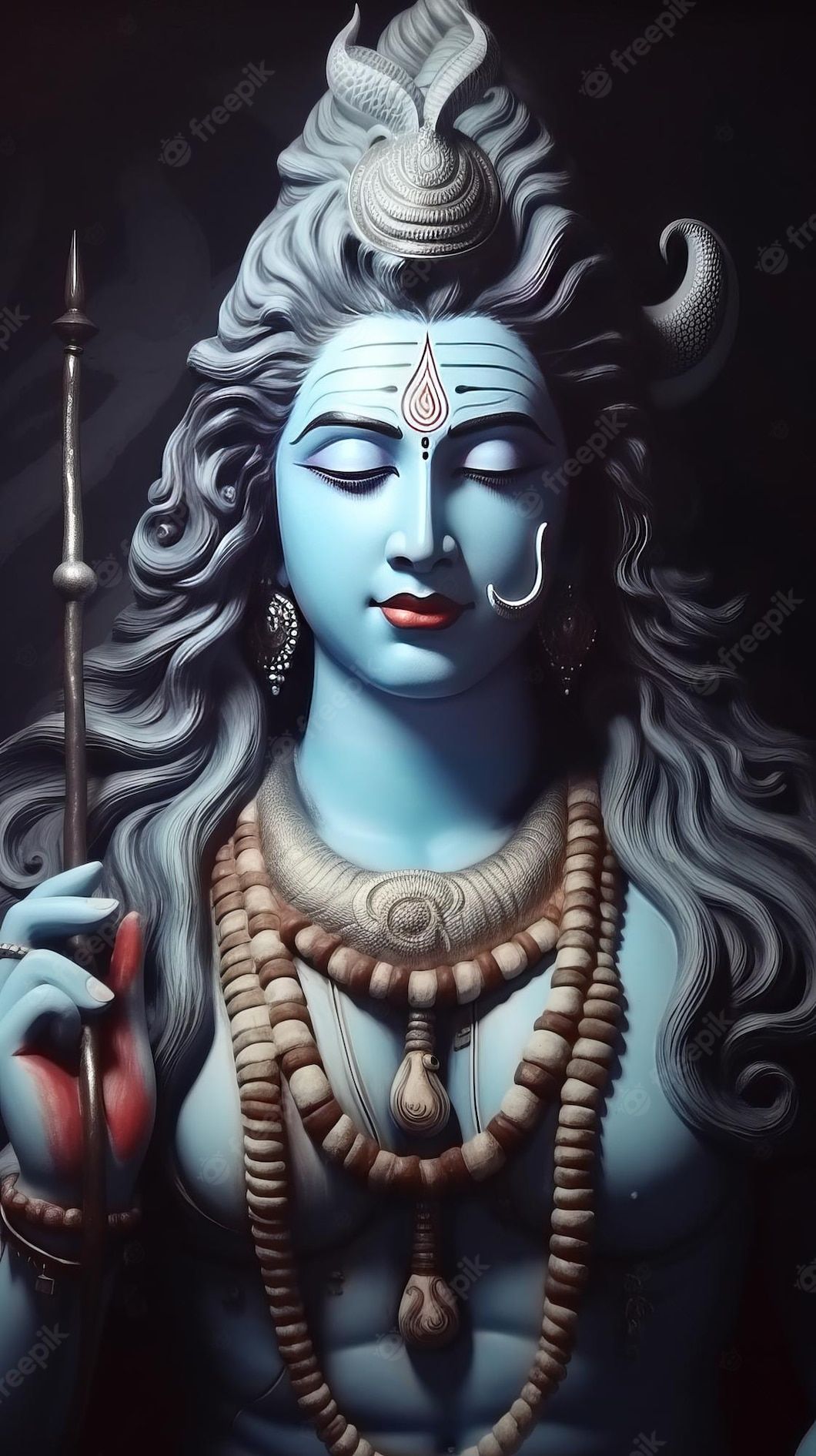 Divine Shiva portrait with Trishul