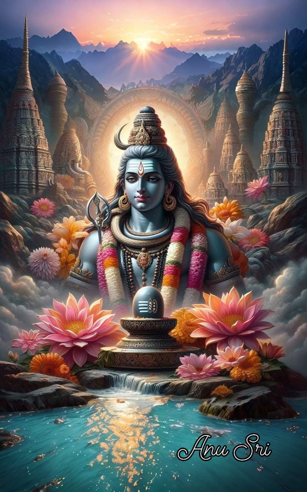 Lord Shiva meditating in the Himalayas