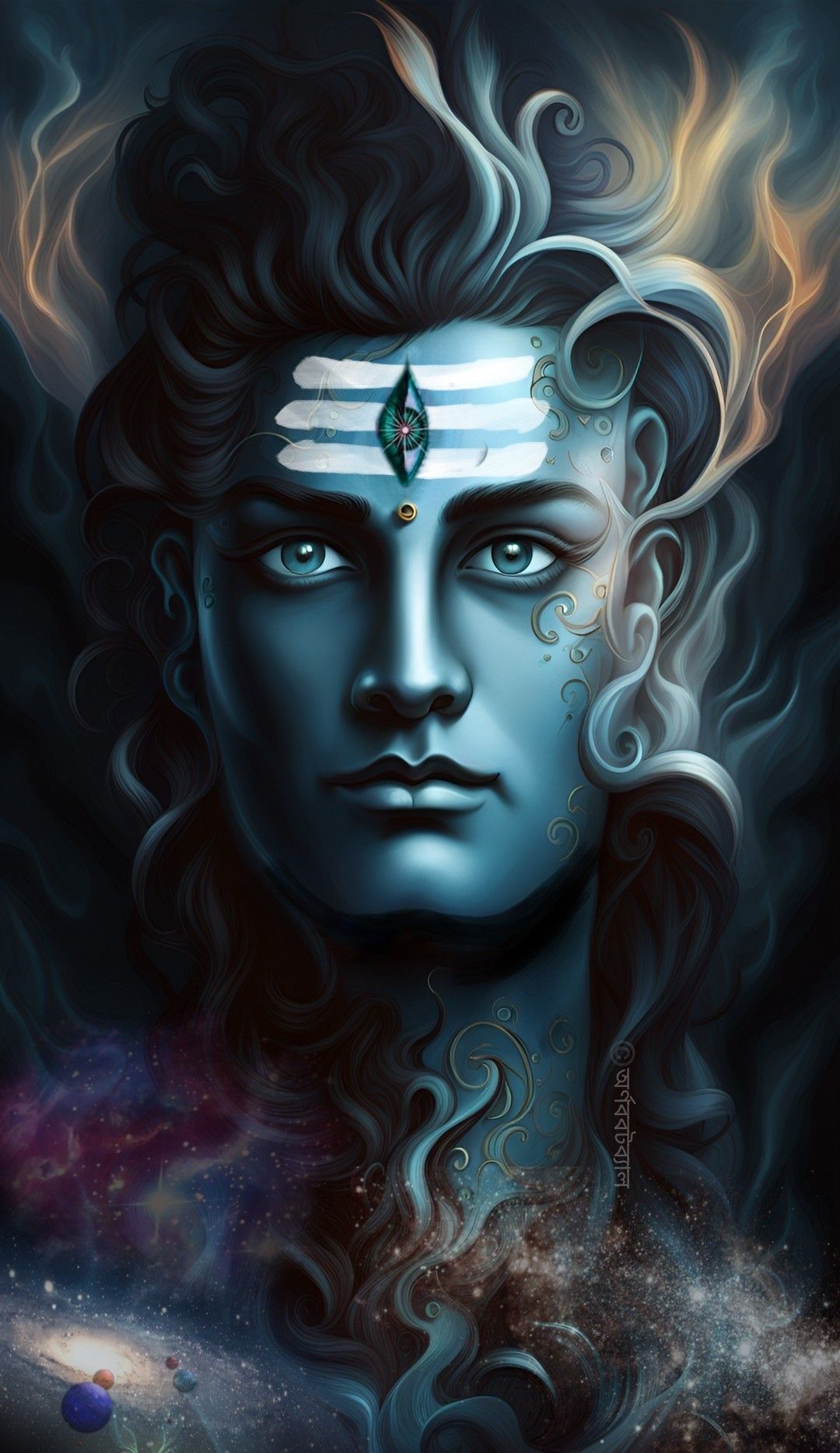 Lord Shiva\'s serene and powerful face.