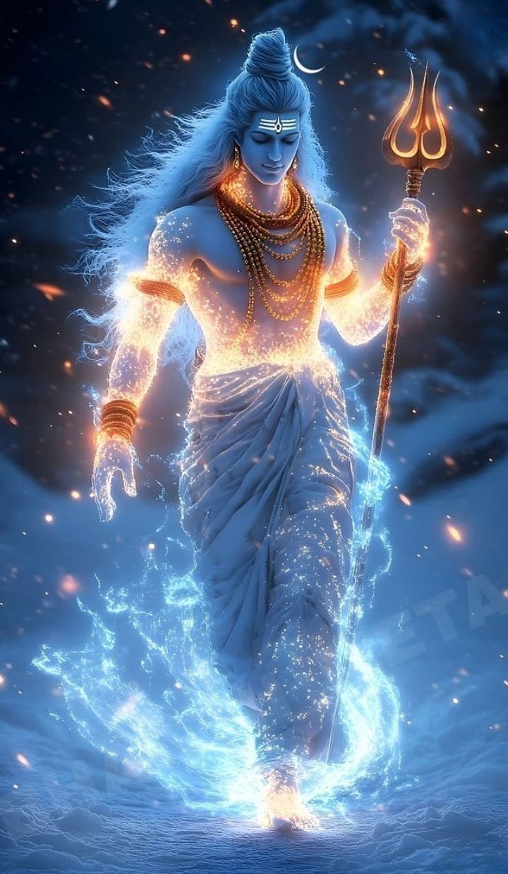 Lord Shiva emerging from fire and water