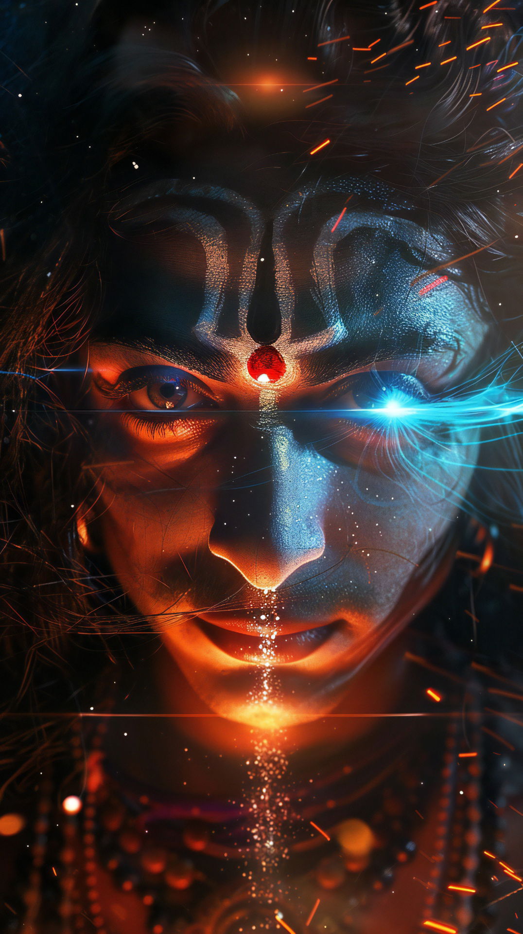 Shiva\'s cosmic third eye radiates power