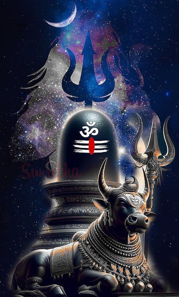 Lord Shiva cosmic wallpaper Nandi Shivalinga