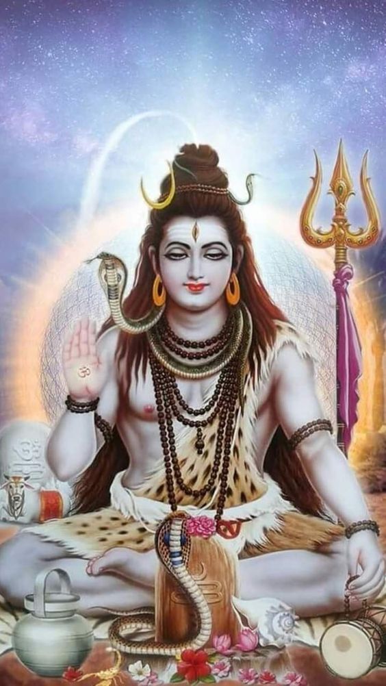 Lord Shiva in meditative pose.