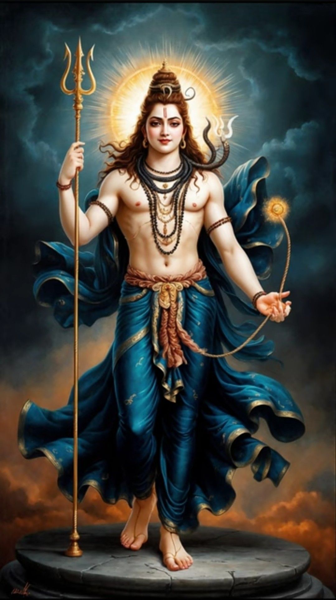 Lord Shiva standing with Trishul