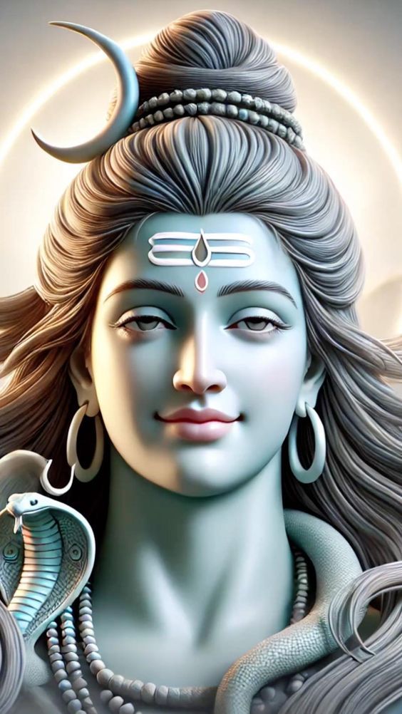 Serene portrait of Lord Shiva face