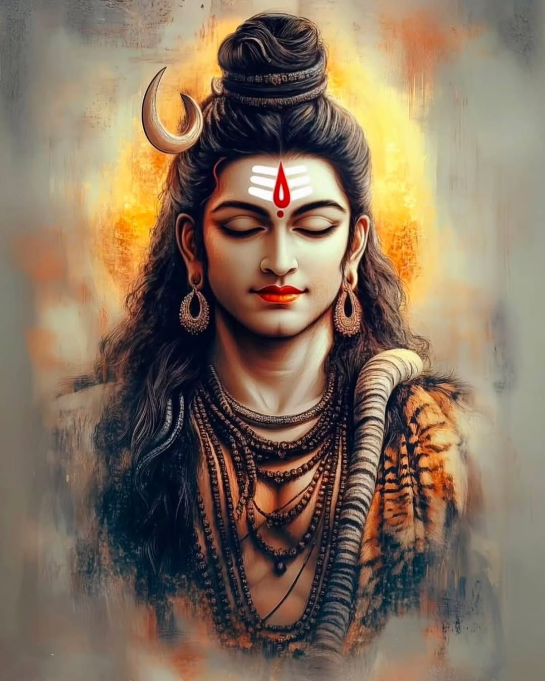 Lord Shiva serene portrait digital art
