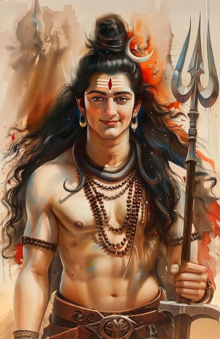 Lord Shiva portrait with Trishul