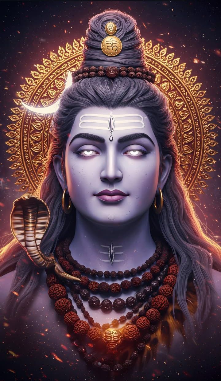 Lord Shiva’s serene, divine face close-up