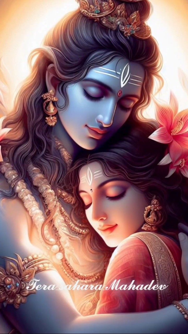 Serene Shiva portrait with crescent moon.