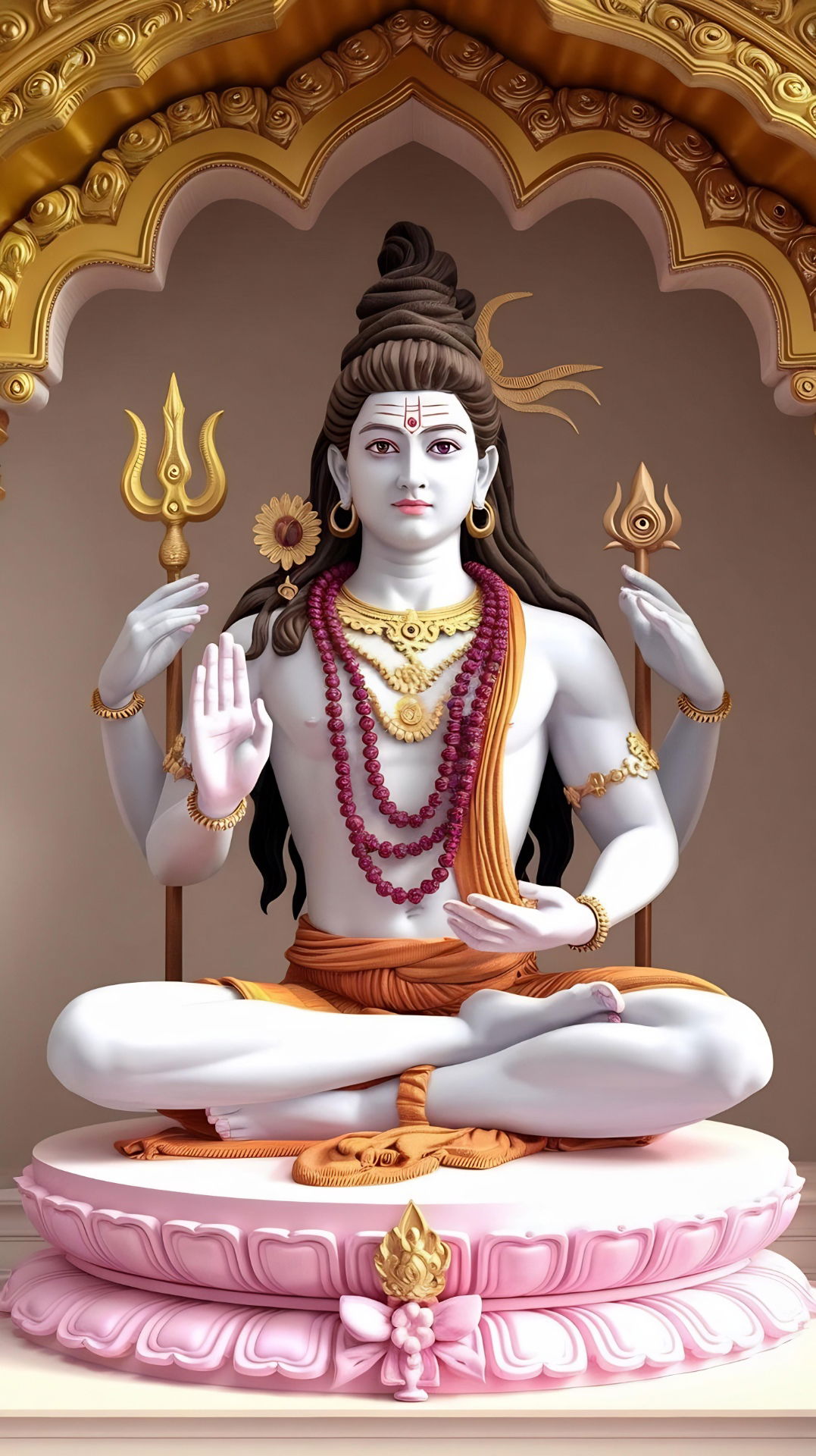 Lord Shiva meditating in lotus position