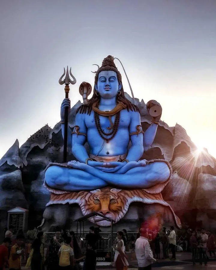 Meditating Shiva on a mountain peak