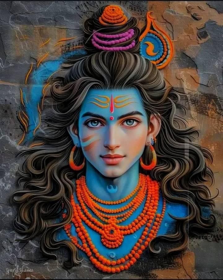Divine portrait of Lord Shiva with serpent.