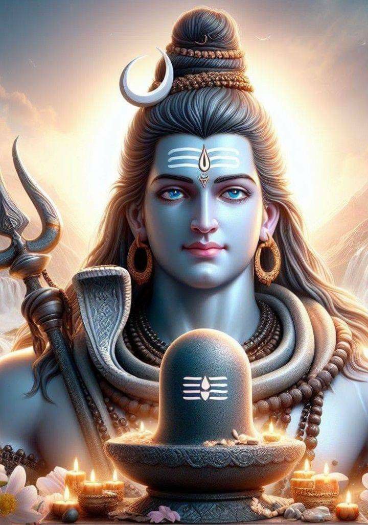 Lord Shiva with Lingam and Trishul
