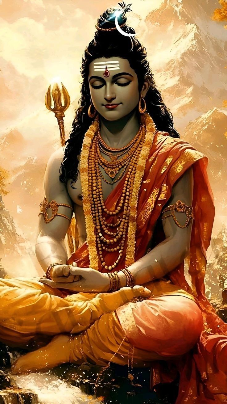 Meditating Shiva in the Himalayas