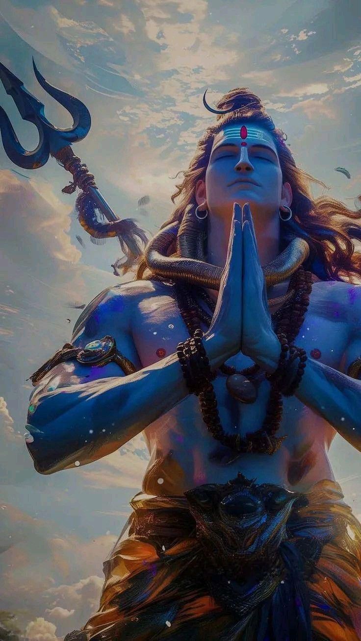 Lord Shiva in prayerful pose