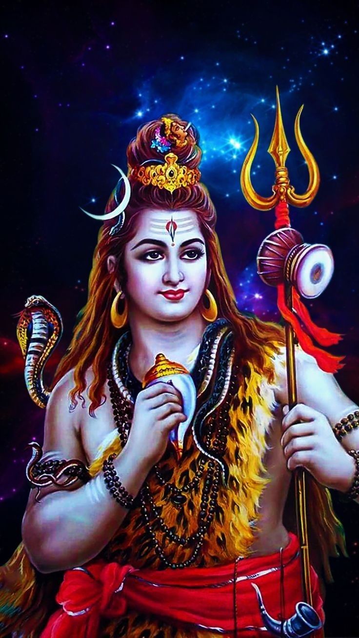 Lord Shiva in cosmic galaxy wallpaper