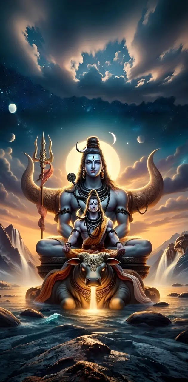 Lord Shiva in peaceful meditation pose.