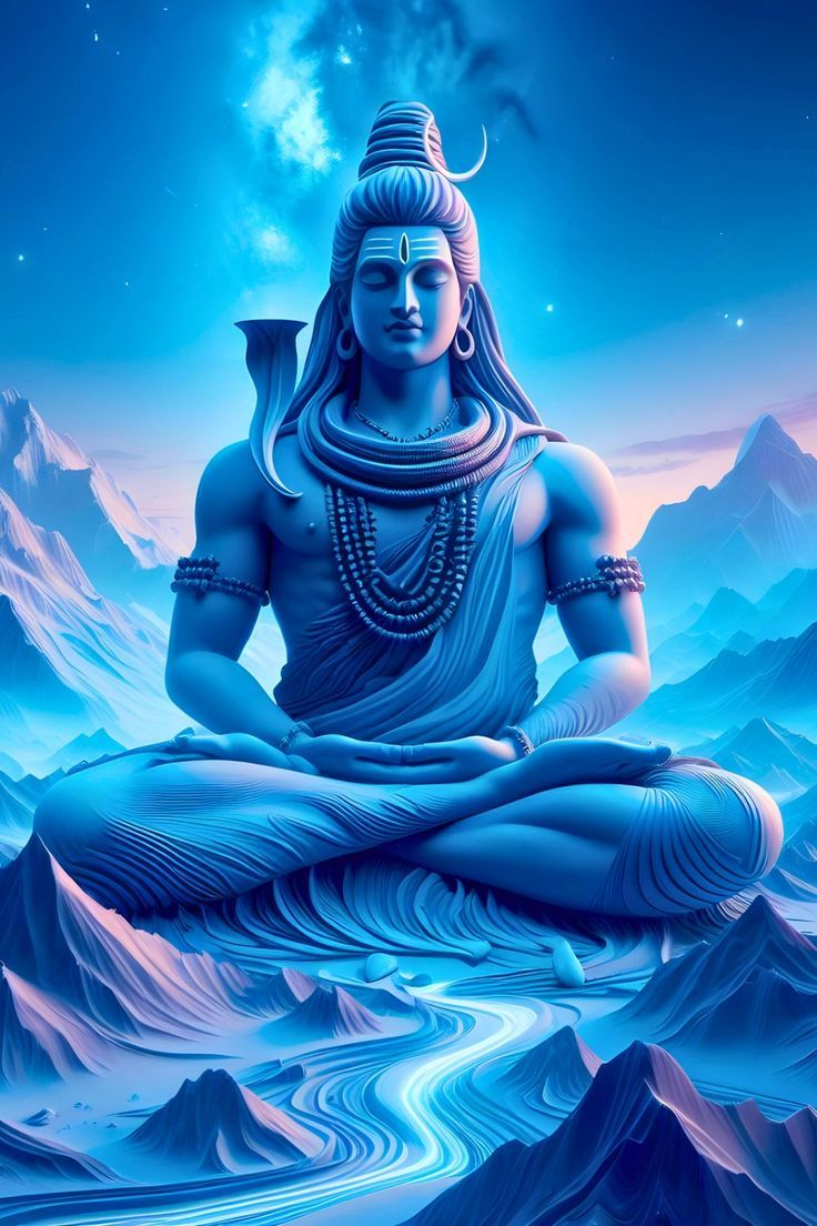 Meditating Shiva in the Himalayas