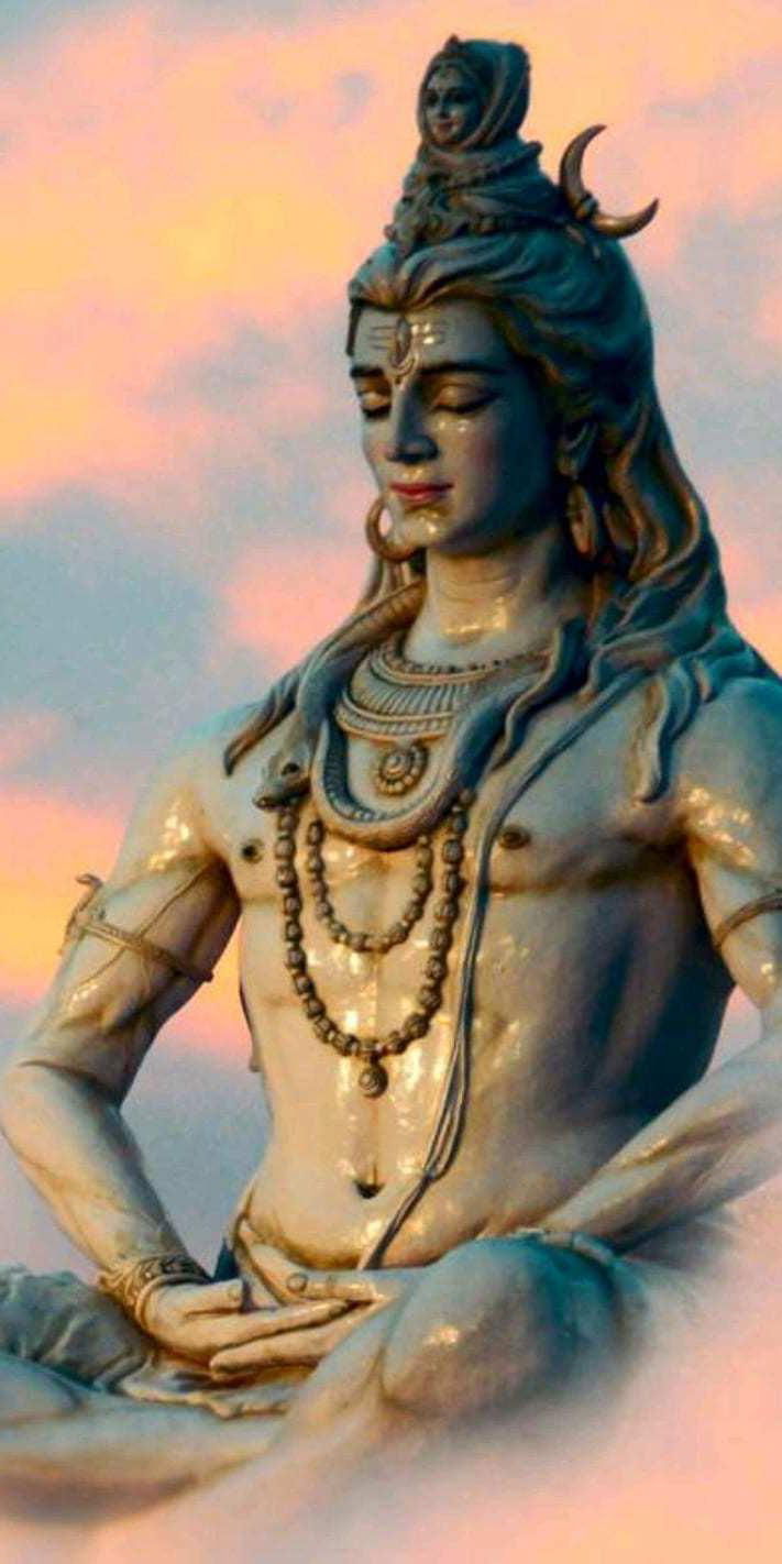 Meditating Shiva in a serene setting