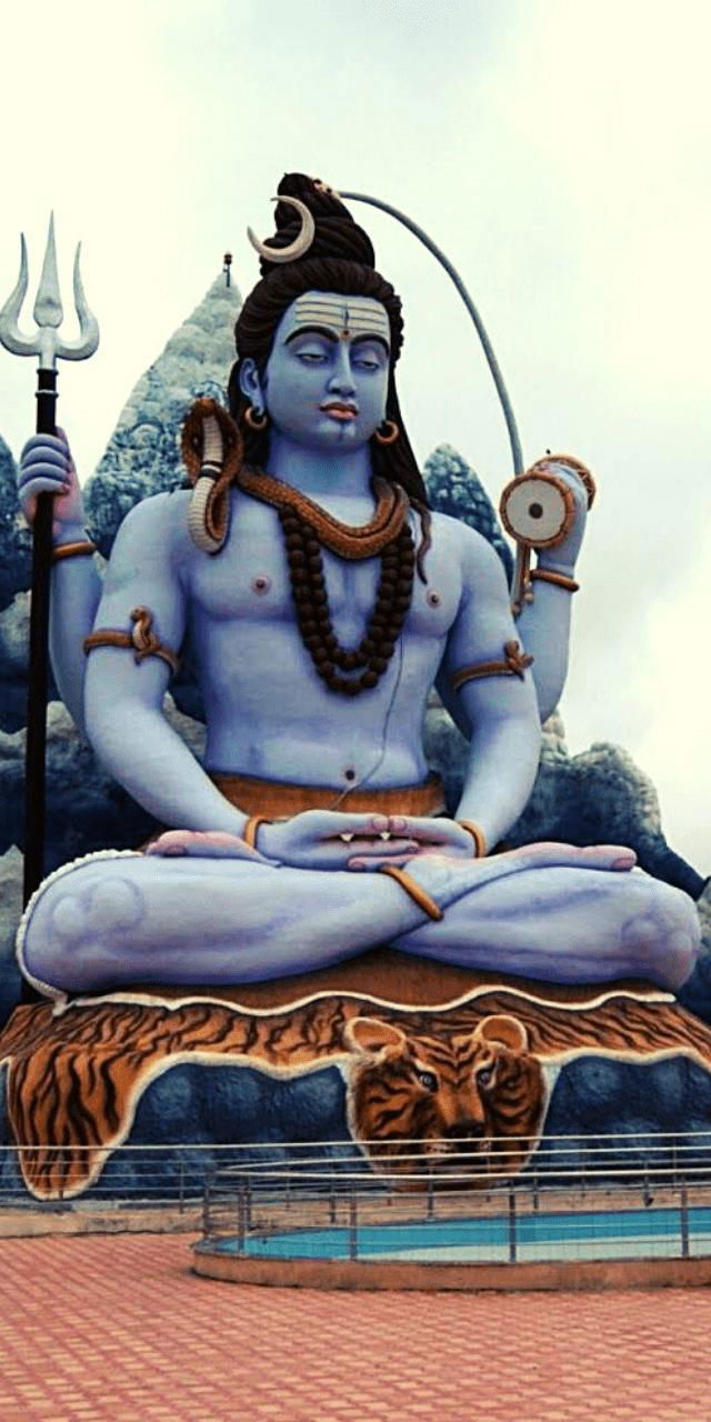 Meditating Shiva amidst Himalayan mountains