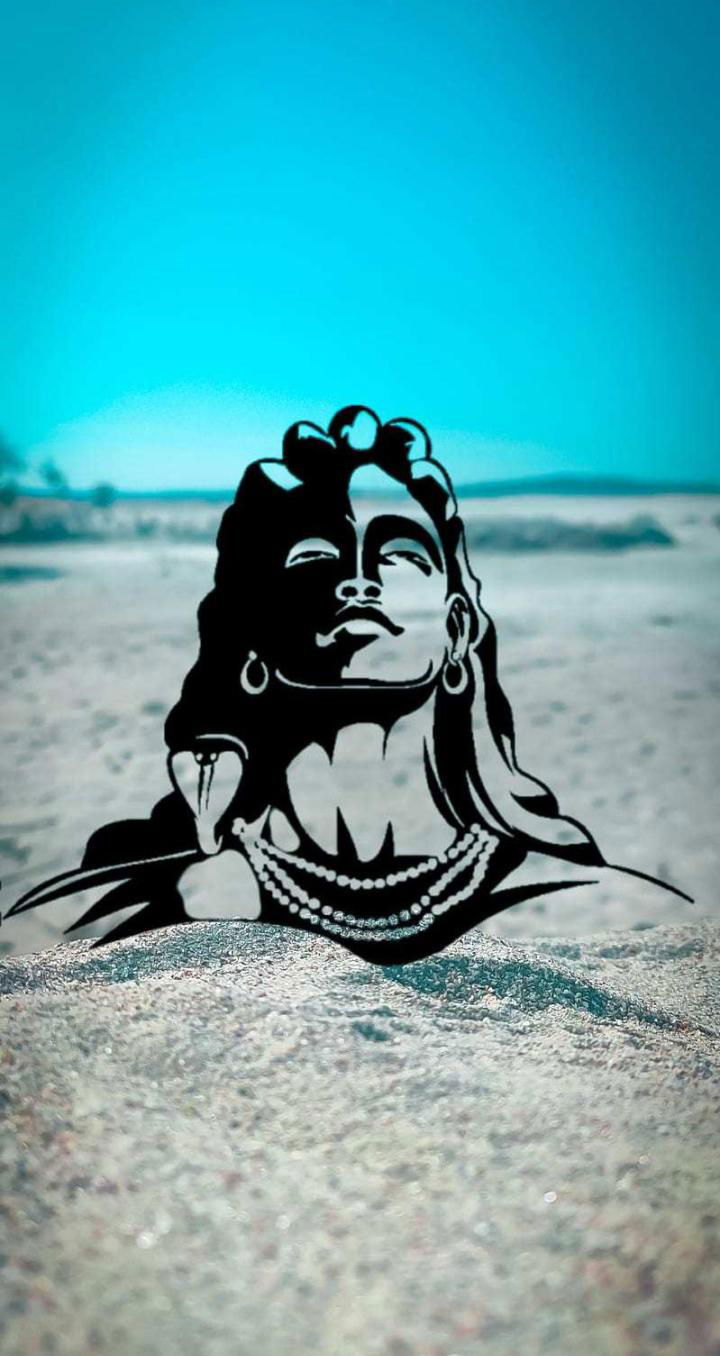 Shiva silhouette radiating divine energy