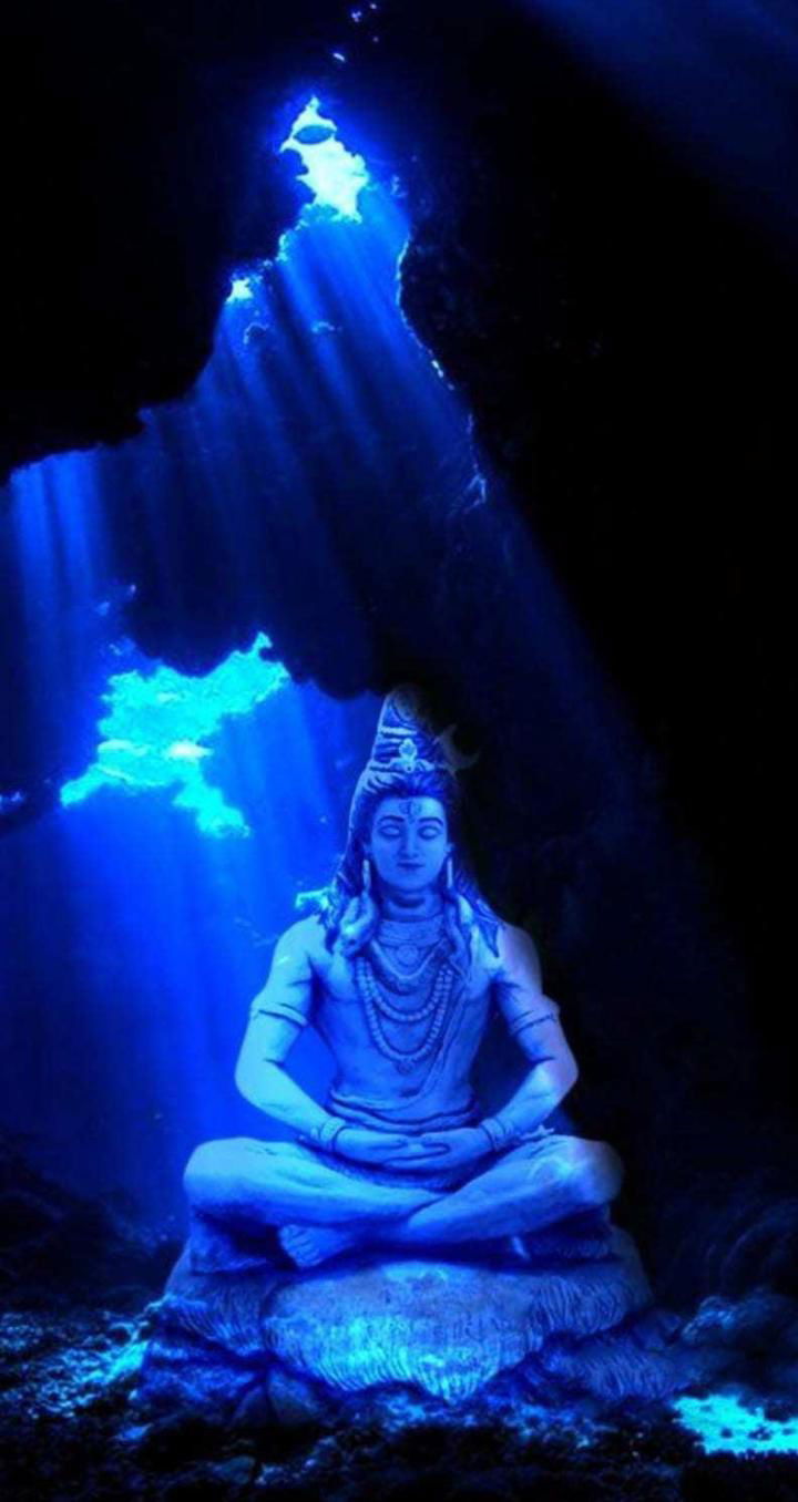 Meditating Shiva in a serene cave