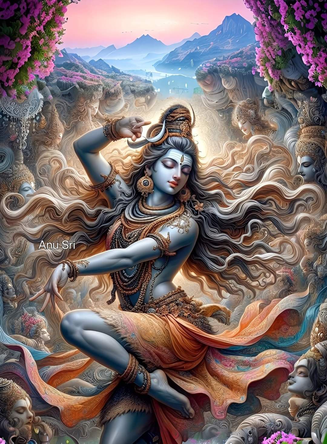 Lord Shiva performing cosmic Tandava dance