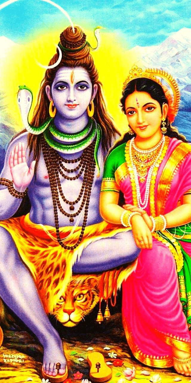 Shiva and Parvati divine couple image