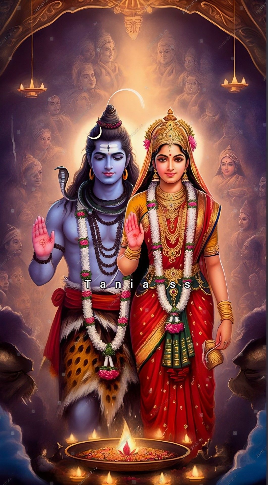 Shiva Parvati divine union wallpaper