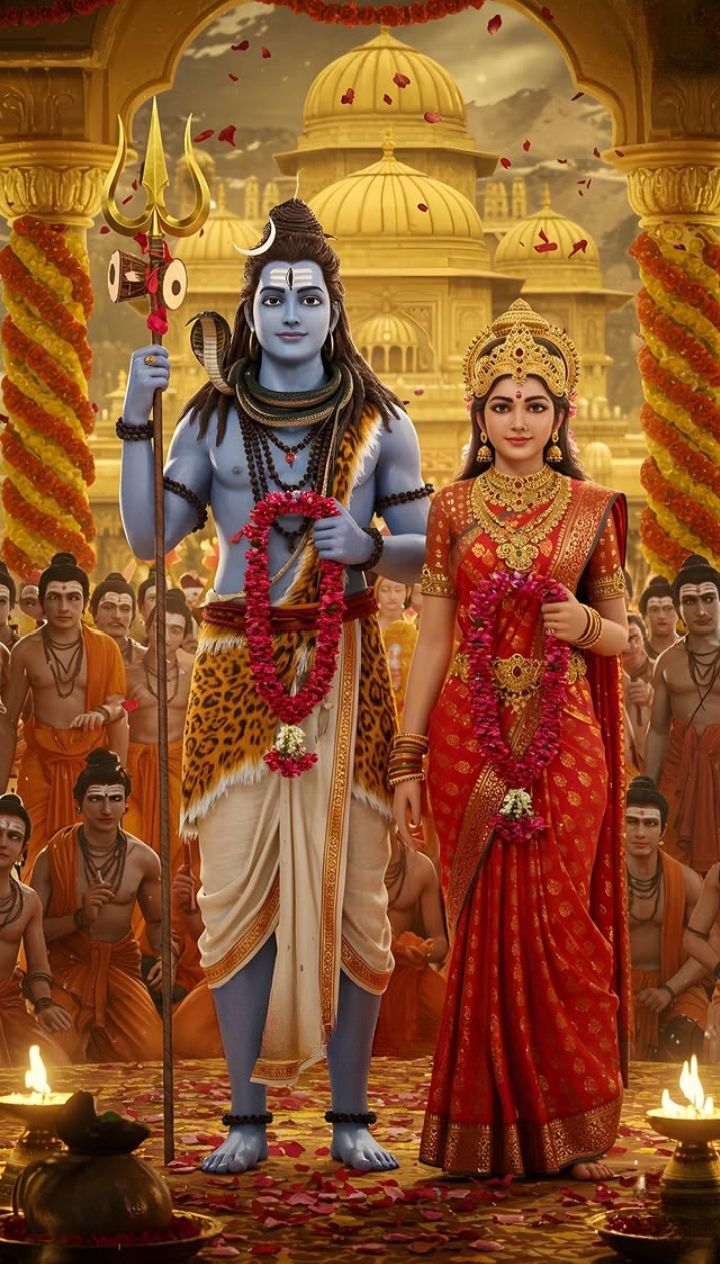 Shiva Parvati divine couple wallpaper