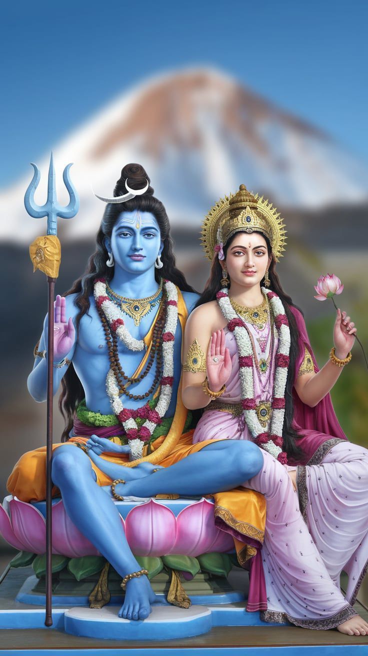 Shiva Parvati divine couple portrait