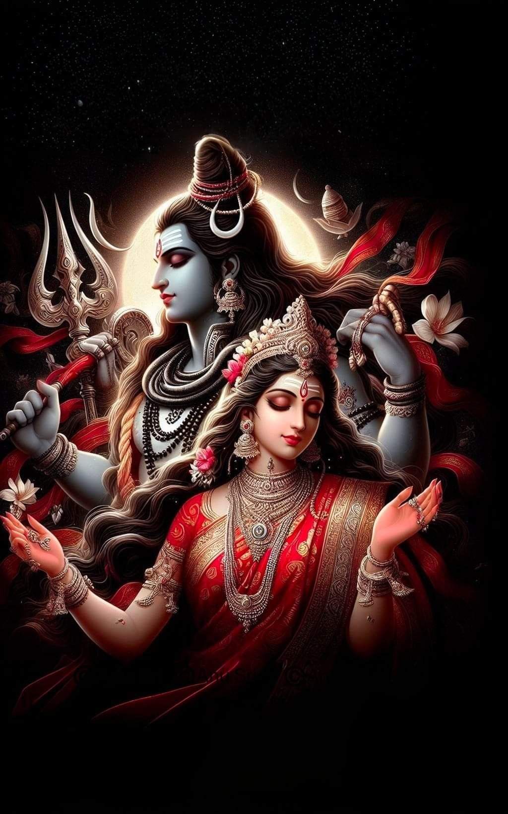 Shiva and Parvati in cosmic embrace