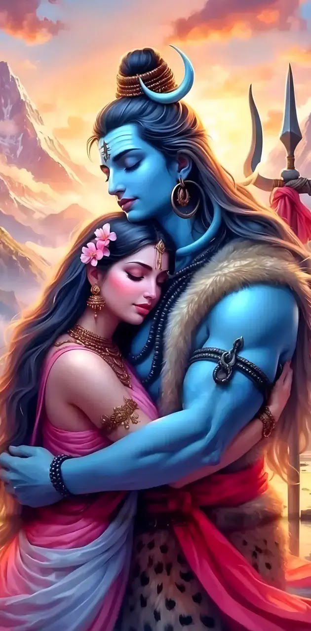 Shiva and Parvati in the Himalayas