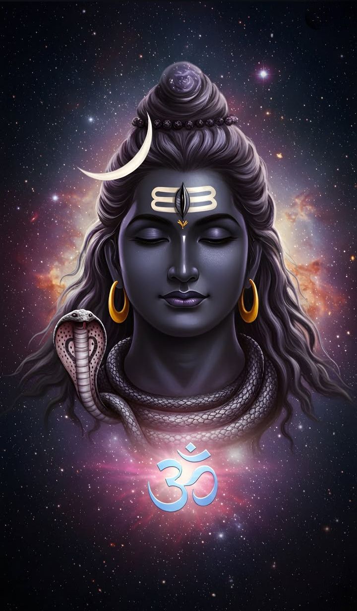 Shiva’s cosmic face with Om symbol