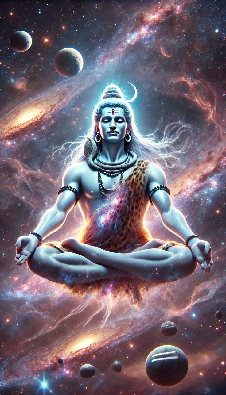 Meditating Shiva amidst the cosmos