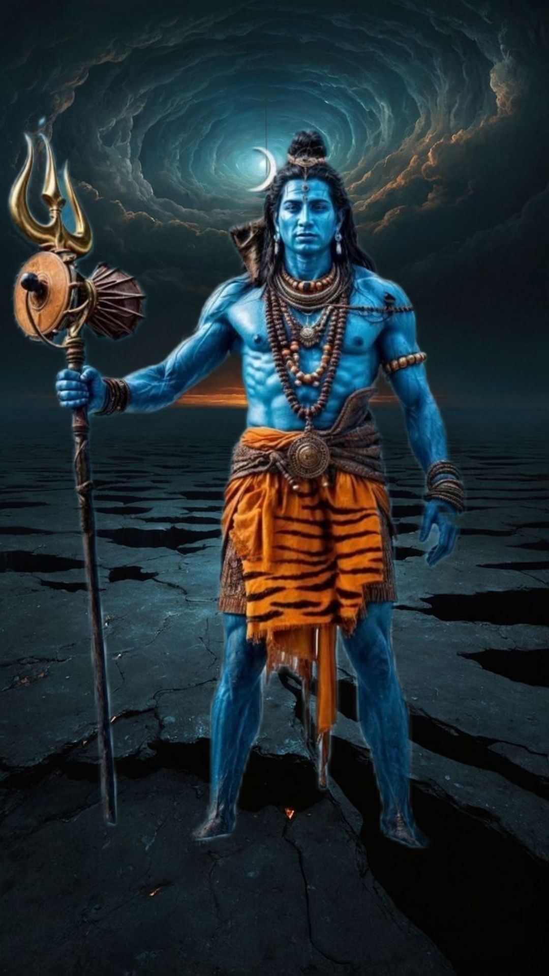 Powerful Shiva with Trishul and Damru