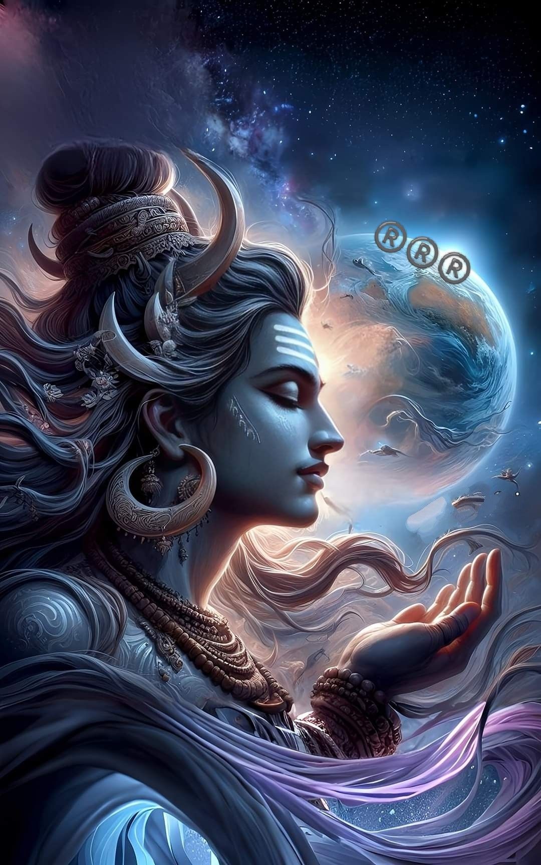Shiva in cosmic universe, divine art